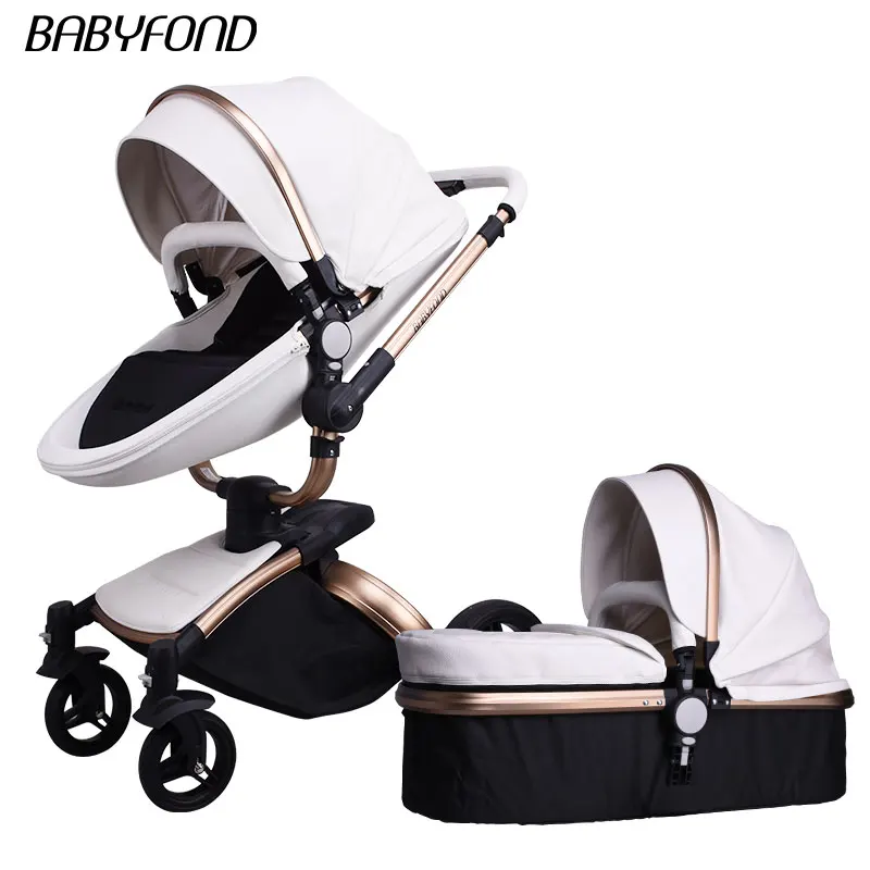 Babyfond Poussette 2 в 1 Детские коляски брендовые коляски розового цвета из искусственной кожи Удобные Детские коляски высокого качества newbornPram