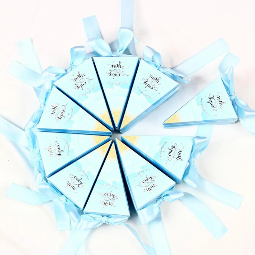 

10x Fashion Triangle Shape Sweets Chocolate Candy Boxes Gift Boxes Wedding Birthday Party Favor