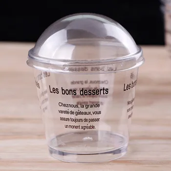 

200pcs Tiramisu pudding mousse cake curry ice cream cup with covers plastic circular truncated cone 180ml wen5552