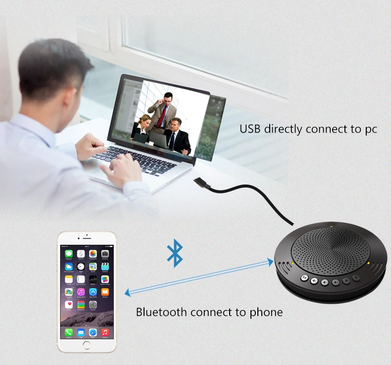 TONGVEO A100B USB беспроводной Bluetooth громкая связь для телефона и мобильного телефона для iPhone X Конференц-телефон