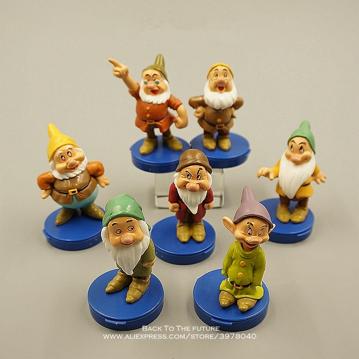 Disney Snow White Seven гномы 6 см 7 шт./компл. мини кукла фигурка аниме украшение коллекция