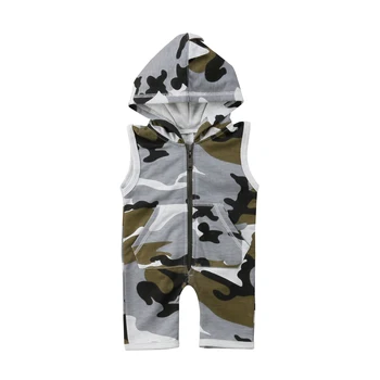 

Newborn Baby Boy Girl Clothing Funny Hooded Romper Cotton Jumpsuit Camo Sleeveless Playsuit Clothes Outfit Baby Boys 0-24M