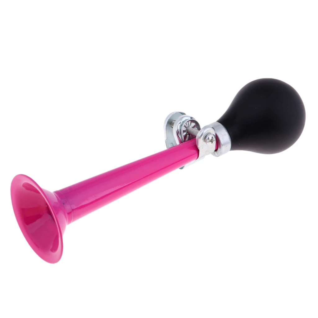 Kids Rubber Bulb Bike Air Horn Bugle with Front Basket Shopping Holder for Girls Bicycle Scooter Pink Purple