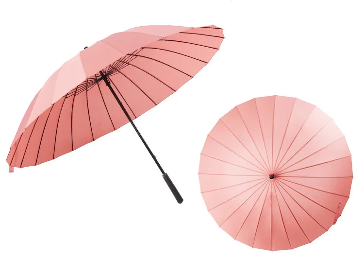 Fashion Women parasol Rainbow Umbrella Big Long Handle Straight Colorful Umbrella Female Sunny And Rainy Umbrella