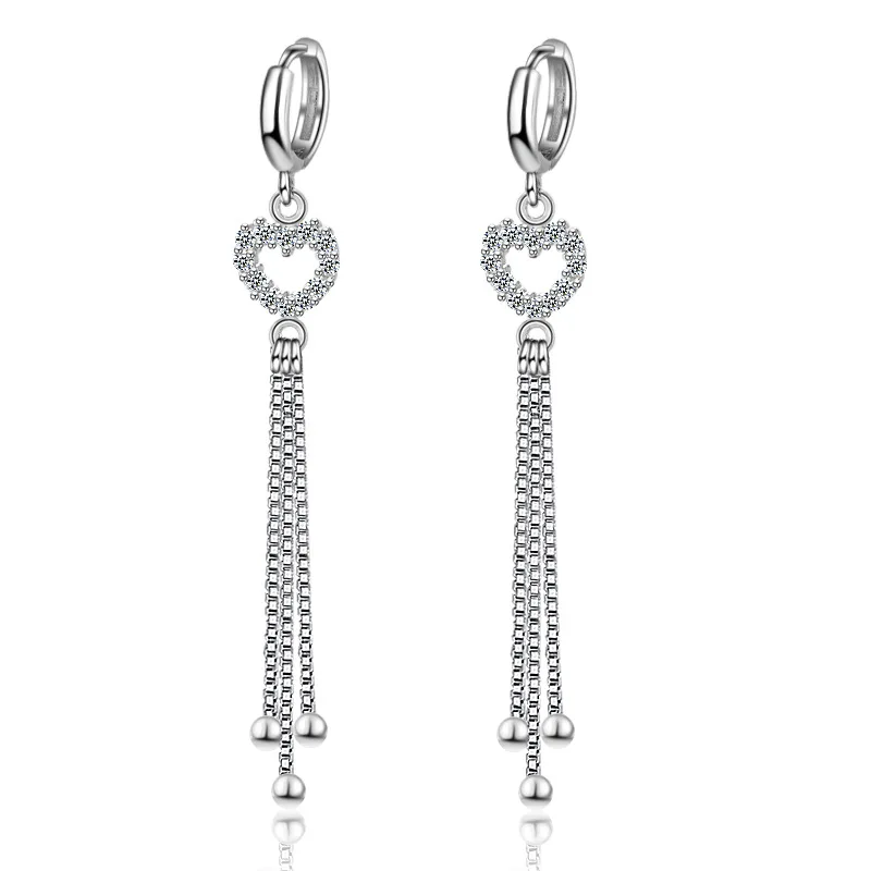

EH155 Fashion beautiful earrings Long female luxury Rhinestone earrings graduation ear wire jewelry sweet for birthady gift