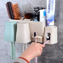 1 компл. зубной Щетки Автоматический дозатор зубная паста с чашкой Зубная щётка настенное крепление Стенд Ванная комната инструменты