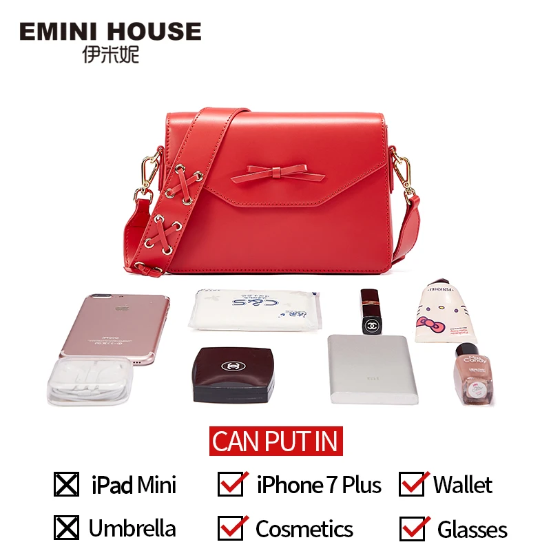 EMINI HOUSE сумки через плечо с бантом для женщин роскошные женские дизайнерская