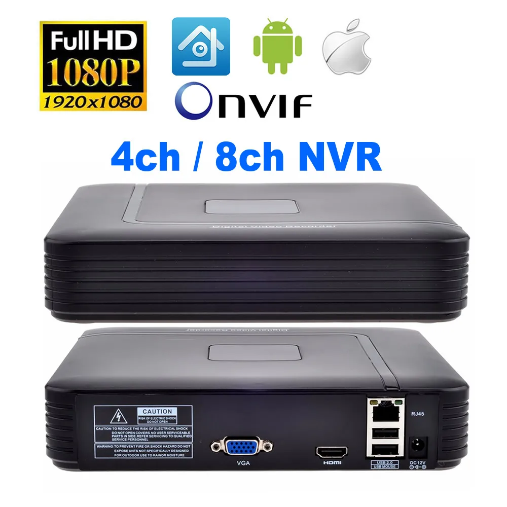 

4CH/ 8CH CCTV NVR 1080P HDMI Xmeye Onvif H.264 Network Video Recorder for IP Camera Cloud Security System Surveillance