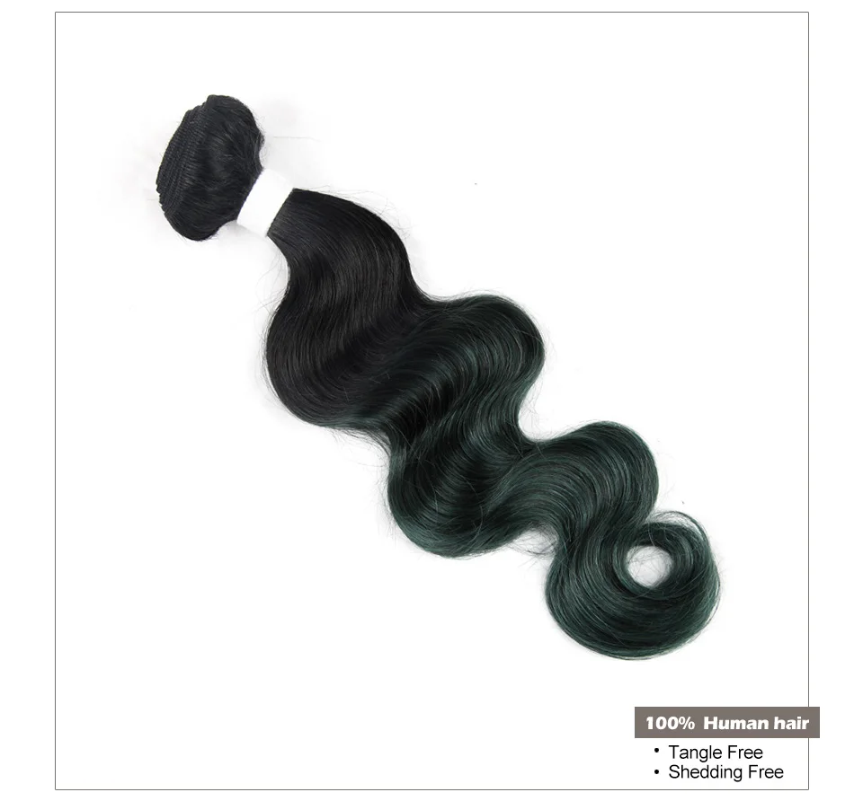 Hair Villa Brazilian Body Wave Remy Human Hair Bundles For Salon OT Turquoise Colored Hair Weft Low Ratio Longest Hair PCT 15% (24)