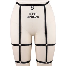 Портупея черные подвязки для чулок чулки с подвязками отрегулируйте эластичный лямочный пояс Хэллоуин танца БДСМ нижнее белье