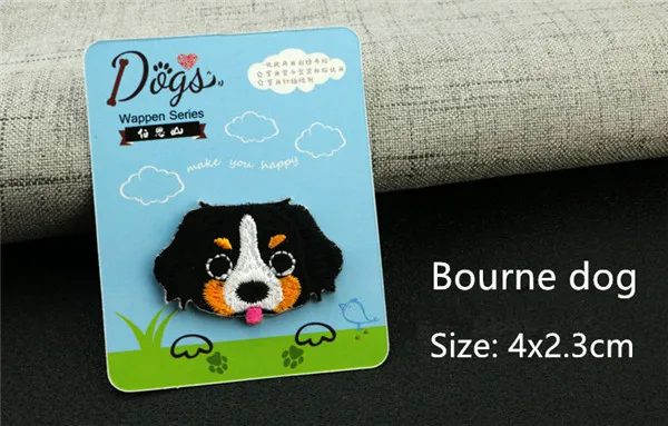 Cute Dogs Pug Bull Terrier Akita Delicate stitches cloth patches Iron Sew on stickers - 5