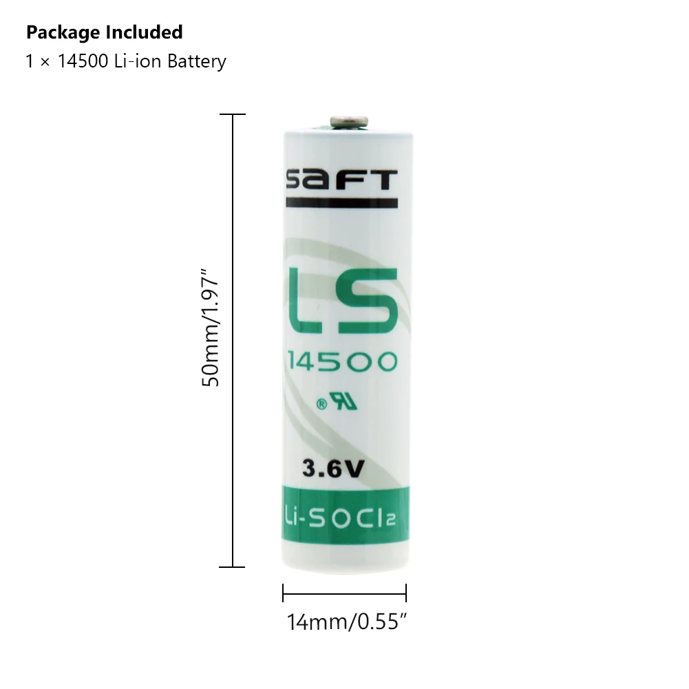 YCDC AA 14500 3,6 V 2000mAh литиевая батарея для газового счетчика сигнализации LS-14500 ER14505 с контактами