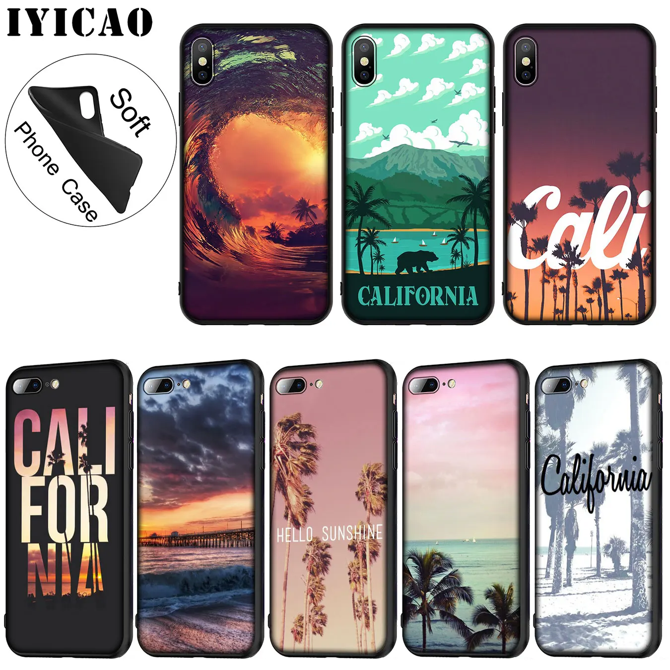 IYICAO California Travel Customer высококачественный мягкий силиконовый чехол для телефона iPhone