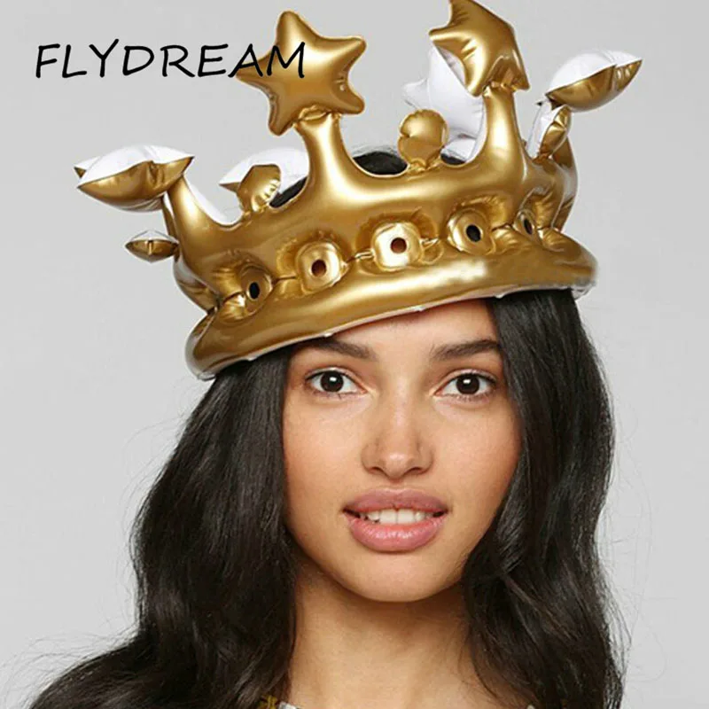 FLYDREAM Творческий индивидуальный надувной Корона надувная шляпа события/Фестиваль Поставки реквизит для сцены Дети День рождения украшения - изображение