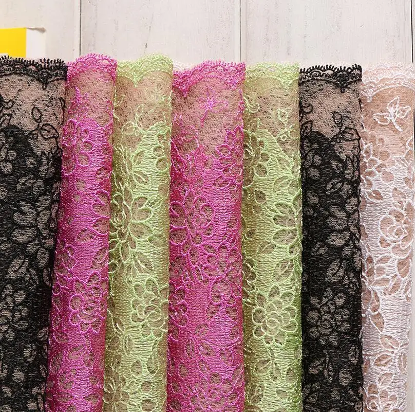 

Wholesale 30 Meters 21cm Width Apricot Net Embroidery Lace Trimmings Decorative Lace Fabric DIY Dress Accessories