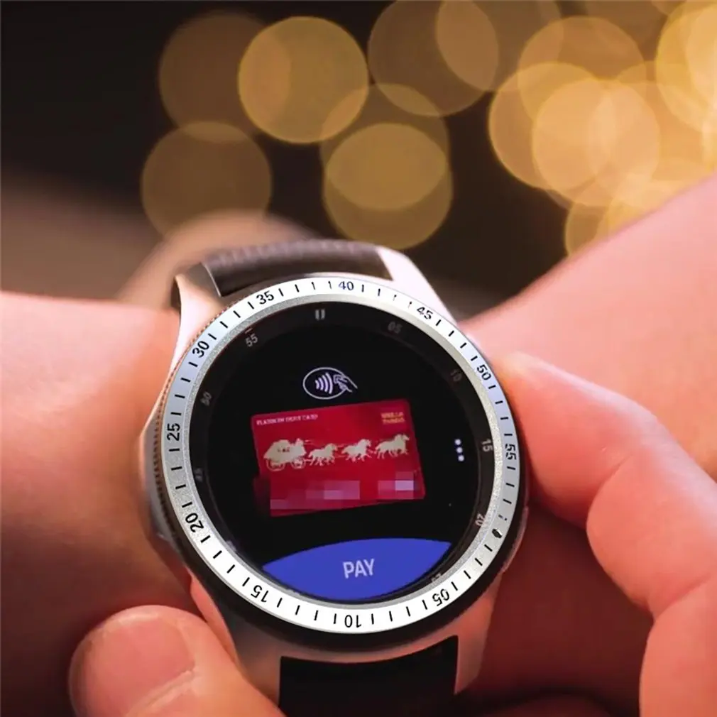 

For Samsung Galaxy Watch 46Mm/42Mm Replacement Smart Watch Accessories Bezel Ring Adhesive Cover Anti Scratch Metal