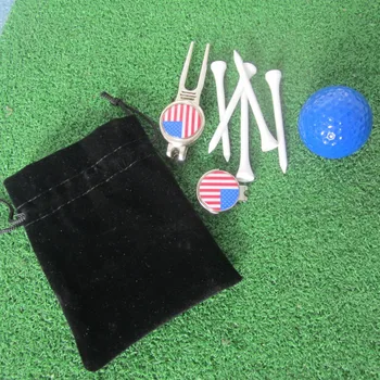 

golf accessories gift golf repair folk divot tool hat clip and ball marker ball tee pouch