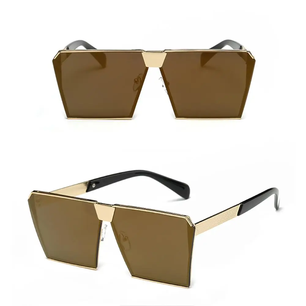 Новые 8 цветов Для женщин солнцезащитные очки Уникальных Негабаритных щит UV400 градиент Винтаж солнцезащитные очки большой металлической рамки для Для женщин#233111 - Цвет линз: 4Gold