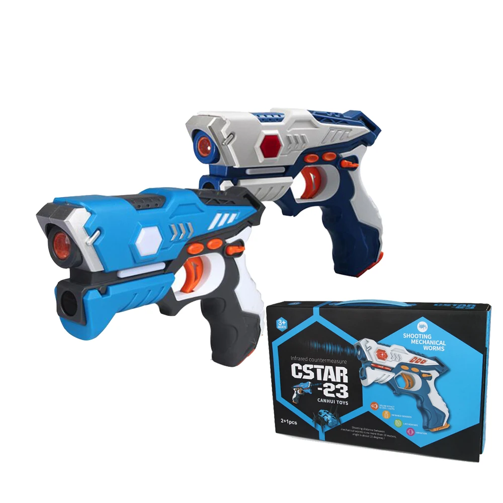 Tanie Laser podczerwony CS gra w cyfrowe pistolety elektryczne zabawka Laser Tag z latarka efekt dźwiękowy strzelanka zabawki dla dzieci