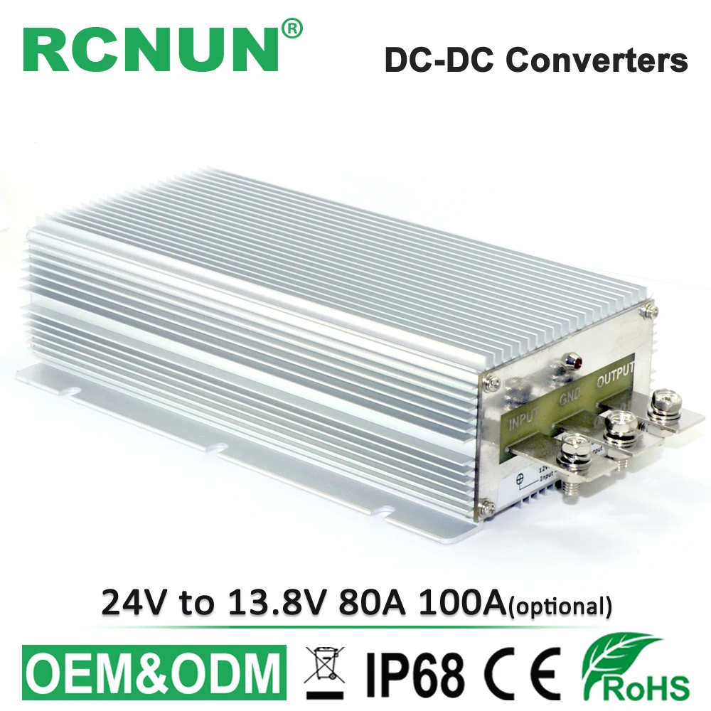 

24V to 13.8V 100A DC DC Step Down Converter 24V-13.8V 80A DC-DC Buck Module Voltage Regulator RCNUN