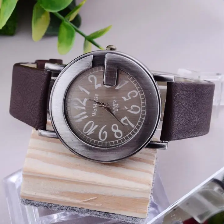 WOMAGE Brand Watch Luxury Women Dress Watches Leather Strap Watches G Pattern Vintage Ladies Wrist Quartz