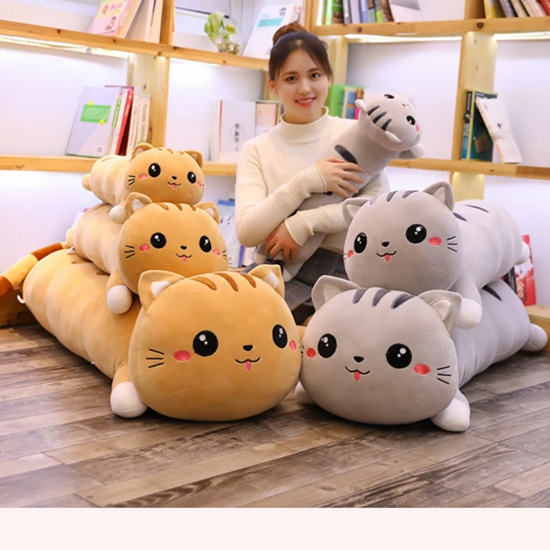 

Cute Long Plush Cat Toys Sofa Cushion Stuffed Animal Cat Toy Soft Doll for Children Pusheen Plush Doll Kids Birthday Gift Xmas