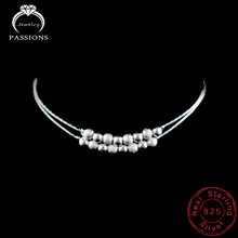 Double Layer New Foot Anklet 925 Sterling Ladies Silver Anklets Bracelet Chain For Women Ball Pendant Foot Pulseras Jewelry