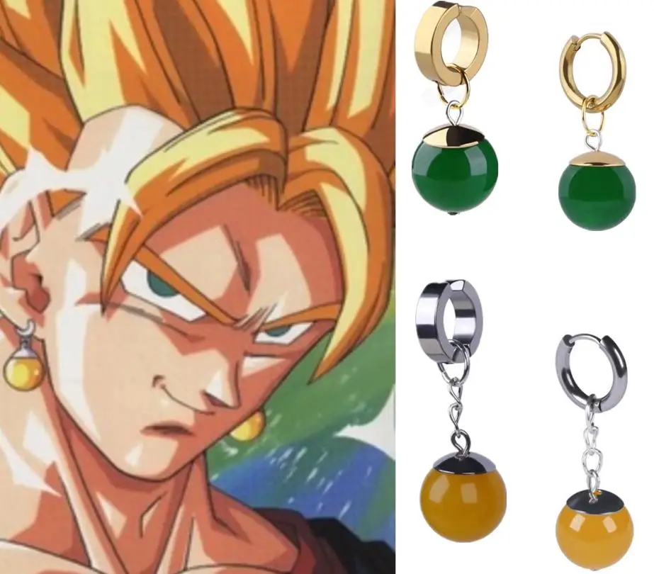 Dragon Ball Z Potara Earrings Ear Stud Black Goku Ring | Anime Cool Store