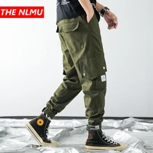Мужские брюки карго с карманами Мужская модная уличная одежда шаровары осень хип хоп повседневные брюки Джоггеры мужские Зеленые Синие WG326
