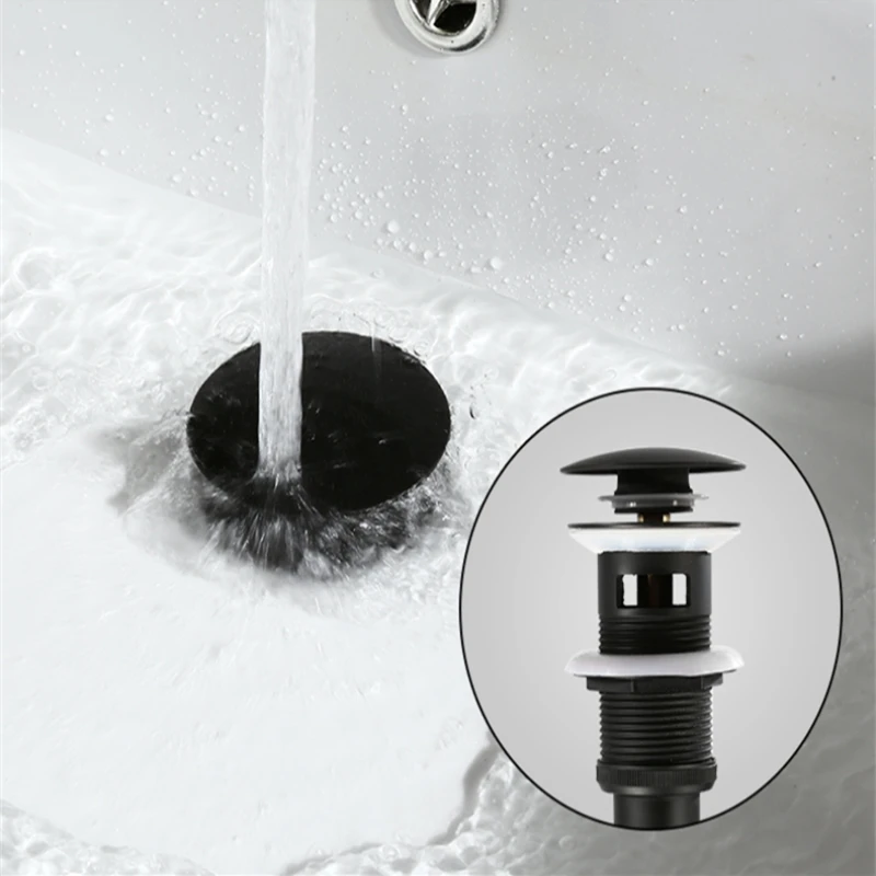 New Antique Brass Lavatory Sink Pop Up Drain Bathroom Basin Sink for Bathroom Products Accessories Drain Without Overflow