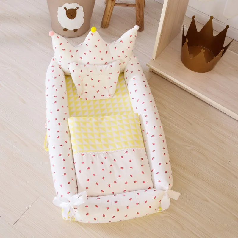 5 шт. детская кроватка с подушкой коврик для новорожденного набор Портативная Складная Колыбелька Детское Постельное Белье для сна дорожные кроватки