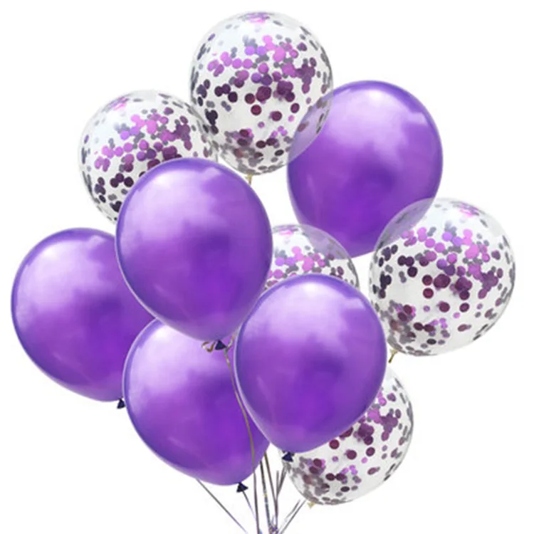 LAPHIL 10 шт мульти конфетти воздушные шары с днем рождения украшения дети синий розовый мальчик девочка душ принадлежности пол раскрыть - Цвет: Purple