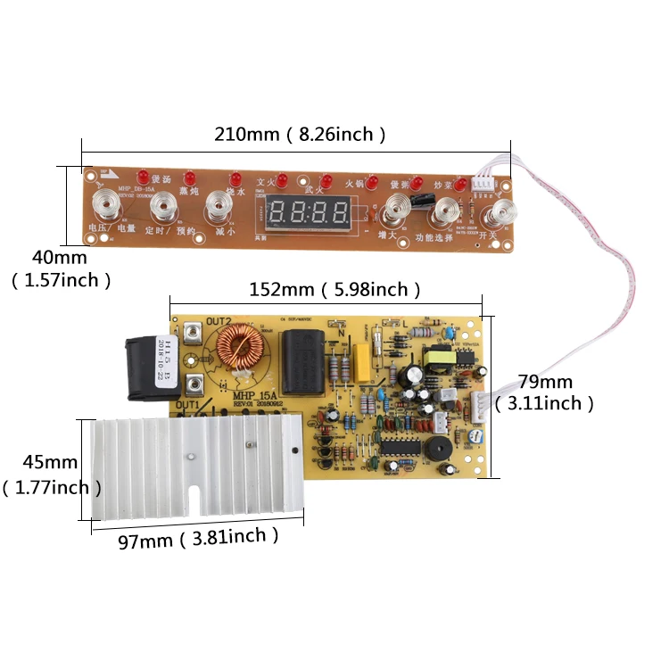 1500 Вт 220 В печатная плата PCB с катушкой электромагнитного нагрева панель управления для индукционной плиты