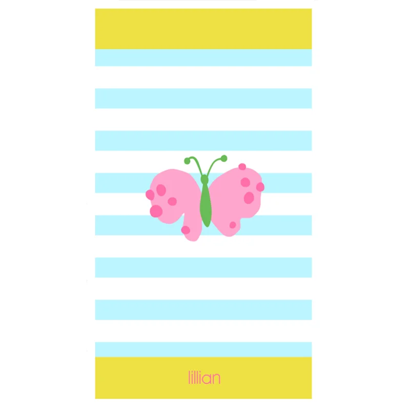 Herbabe/летнее пляжное одеяло для малышей; мягкий плащ с капюшоном и рисунком; быстросохнущее детское купальное полотенце; банный халат для новорожденных мальчиков и девочек - Цвет: Butterfly-No Hooded