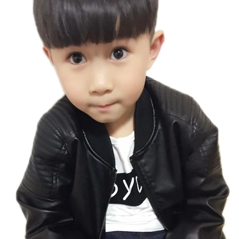 

Toddler Leather Jacket 2018 Children's For Boys Pu Leather Jacket Motorcycle PU Leather Jacket Lapel Cool Outerwear Coats 2-11T