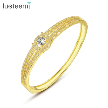 

LUOTEEMI Luxury Bohemia Gold Color Bangles for Women Dubai Ramadan Bangles African/Arab Weeding Fashion Jewelry Gifts
