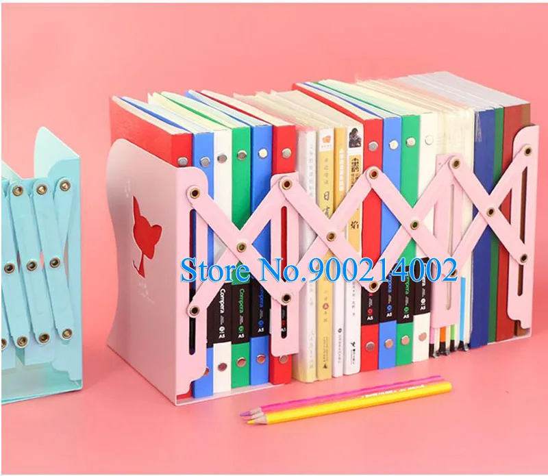 

Modern Desktop Adjustable Metal Bookend Retractable Book Stand Creative Expanding File Holder Foldable Book Rack Stand Bookshelf