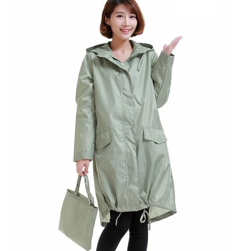 Raincoat Women 2016 Fashion Ladies Rain Coat Breathable Ladies Long