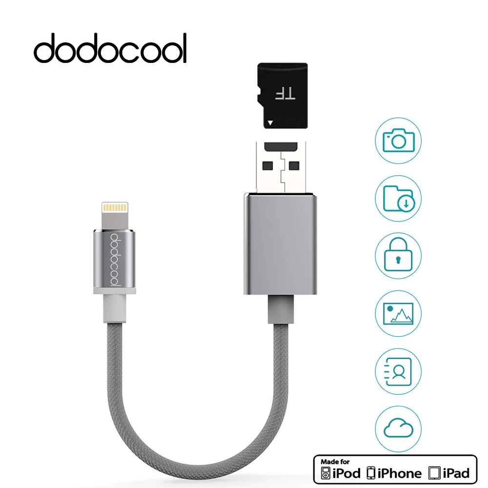 dodocool Card Reader MFi Certified for Lightning to USB