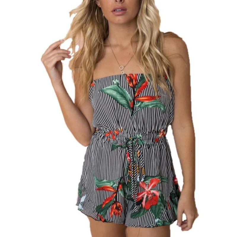 Femme комбинезон летние каникулы Boho Для женщин Playsuit Элегантный Модные комбинезоны Для женщин s комбинезон моно Mujer