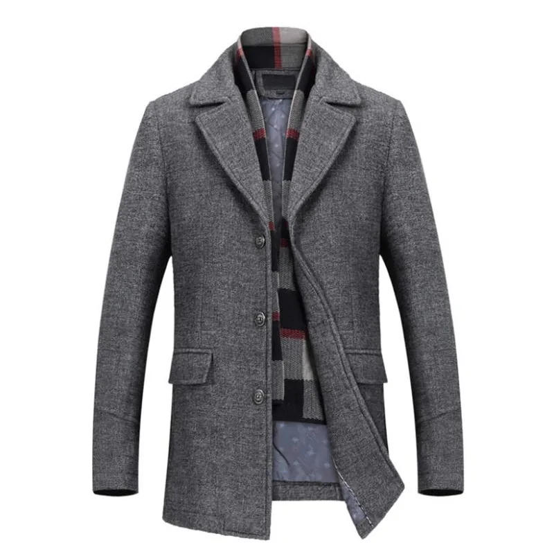 2018 Winter wool jacket men's high quality wool coat fashion casual ...