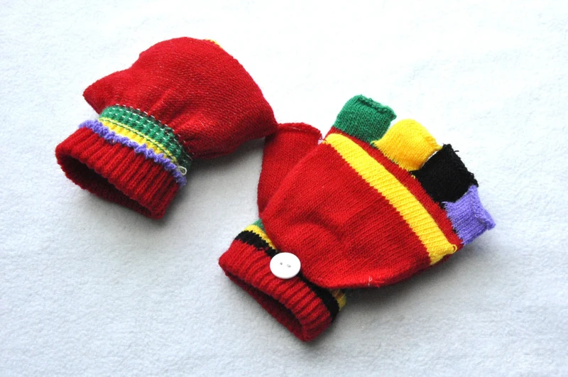 От 5 до 15 лет; Новые плотные теплый Детский комбинезон для маленьких мальчиков и девочек зимние теплые перчатки ветрозащитные перчатки для новорожденных в стиле пэчворк Цвет варежки детские вязаные перчатки XL186