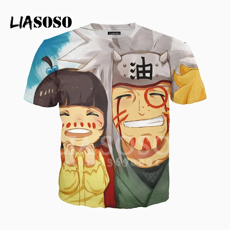 LIASOSO 3D принт для женщин и мужчин аниме Наруто Jiraiya Uzumaki Лягушка футболка Летняя