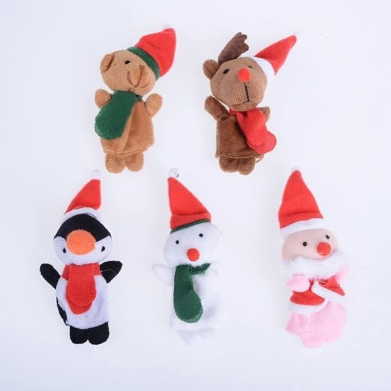5 шт. Рождество Санта Клаус милый мультфильм мини палец Марионетки игрушки детям Подарки для гостей кукла подарок плюшевые игрушки для детей развивающие игрушки ручной