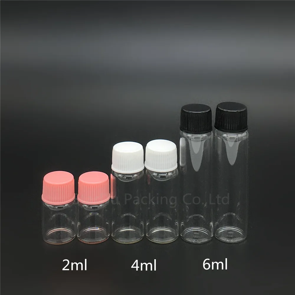 Free shipping 100pcs/lot diameter 16mm 2ML 4ML 6ML glass bottle Plastic