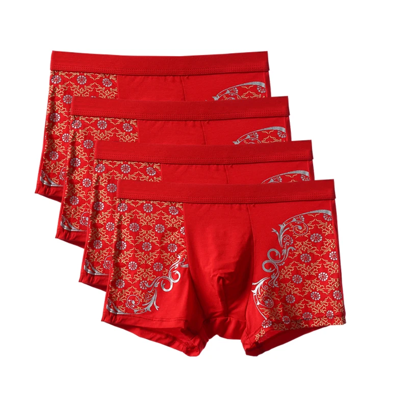 4Pcs/lot Male Underpants Men Underwear Boxers Fashion print High Quality Modal large size Boxers Men Boxer Homme Boxershorts
