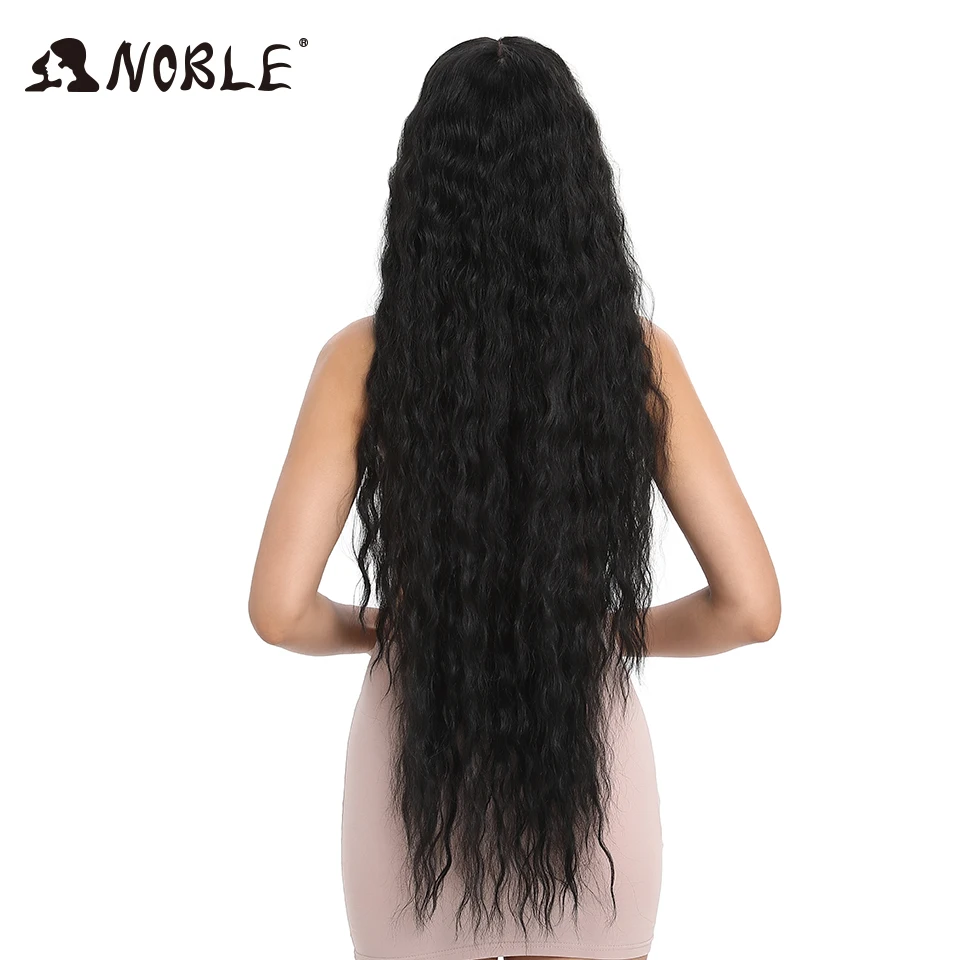 Pelucas sintéticas de pelo Noble para mujeres negras Pelo Largo rizado de 42 pulgadas Cosplay Rubio Ombre peluca frontal de encaje sintético peluca delantera
