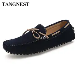 Tangnest/Мужская обувь на плоской подошве, новинка 2018 года, мужские лоферы с квадратным носком, удобная мужская обувь из мягкой кожи, обувь для