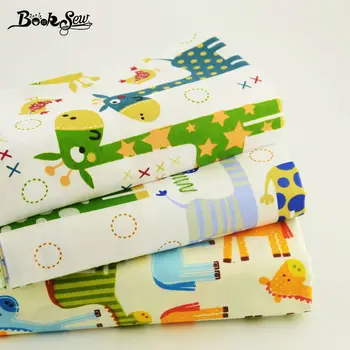 

Booksew 100% Cotton Twill Fabric 40x50cm Baby Bedding Sheet Sewing Giraffe Pattern Green Colors Crafts Home Textile Clothes