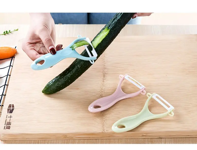 Многофункциональный очиститель для фруктов и овощей из нержавеющей стали нож для нарезания соломкой конфетного цвета Керамический нож кухонные аксессуары